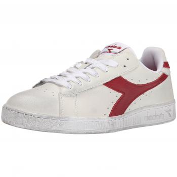 Diadora Game L Low Waxed Vintage Leather Sneakers for Men in White and Red