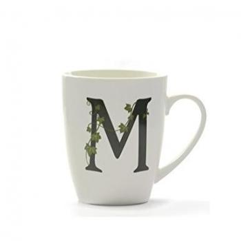 La Porcellana - Taza con Letra M, Color Blanco