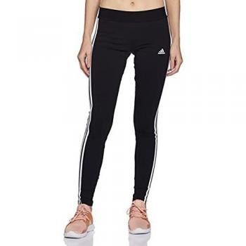 adidas Women's W 3S Leg Yoga Shorts, Black/White, M
