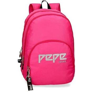 Pepe Jeans Uma Mochila doble Compartimento Rosa 32x44x22 cms Poliéster 23.94L