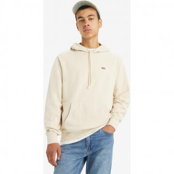 Levi's New Original Beige Hoodie for Men - Size S, Casual Cotton Long Sleeve