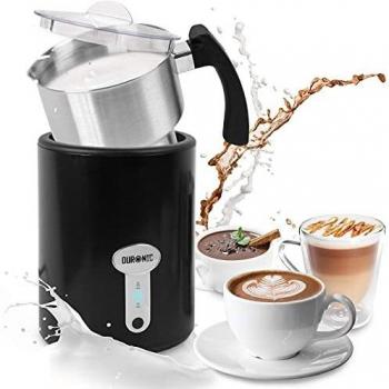 Espumador de Leche Eléctrico Duronic MF500 500W con Jarra de Acero Inoxidable, Capacidad 500 ml, Mousse Caliente y Frío para Café, Cappuccino y Chocolate Caliente
