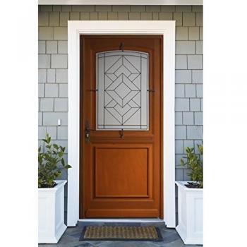 Puerta de Entrada de Madera con Cristal, Modelo Elma, Dimensiones 215 x 90 cm, Apertura Izquierda