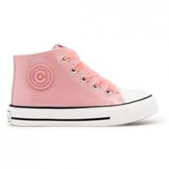 Zapatillas Altas de Charol Rosa para Niña con Cremallera Lateral - Conguitos