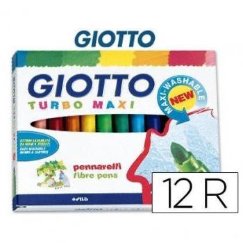 Rotulador Giotto Turbo Maxi Punta Gruesa Lavable Caja de 12 Colores Surtidos
