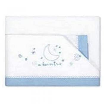 Juego de sábanas Bimbidreams de franela y algodón para cuna 60x120 cm, color azul