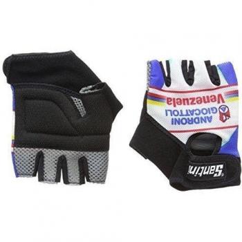 Santini Replica Androni GV - Guantes de ciclismo para hombre, color blanco / azul, talla S