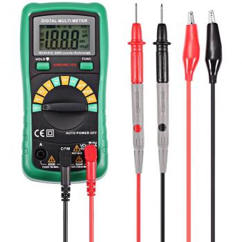 INLIFE Multímetro Digital, MS8233D pro, Tester Automático con 2000 Cuentas, LCD Retroiluminada, Para Medir DC Corriente Resistencis Diodos, AC Continuidad Audible