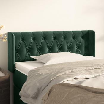 Cabecero de terciopelo verde oscuro 93x16x78/88 cm Vidaxl