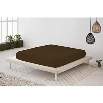 Sábana Bajera Ajustable Chocolate 100% algodón Cama de 135 cm