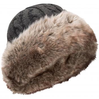 Mountain Warehouse Gorro con Piel sintética para Mujer: cálido, con Forro Polar - para Mantener la Cabeza Caliente y aislada Cuando Hace frío Durante el Invierno Gris Talla única