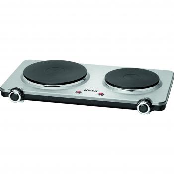 Bomann DKP 5033 S CB de acero inoxidable, placa de cocción doble/2 termostatos regulables continuos/2500 W