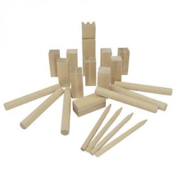 Juego de Kubb Vikingo XL en bolsa de algodón - Juego al aire libre de madera para familias a partir de 5 años