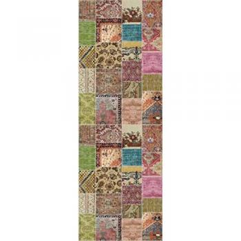 Alfombra Vinílica Étnica Multicolor para Pasillo y Cocina, Tamaños Variados - Vilber 2804 01