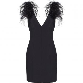Pinko Women's Pica Feather Dress in Black, Size 38, Color Z99, 103086A1JX