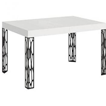 Mesa extensible Ghibli 90x130/234 cm Blanco Fresno con estructura Antracita