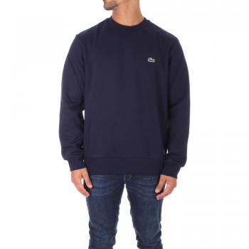 Lacoste Men's Classic Crew Neck Fleece Sweatshirt - Navy - Size Large