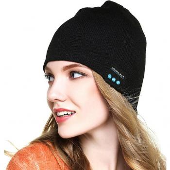 Gorro de punto inteligente Bluetooth con altavoces y micrófono manos libres, música MP3 y calidez mágica