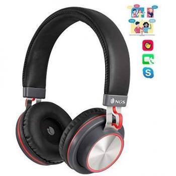 NGS Artica Patrol Red Bluetooth Stereo Headphones with 3.5mm Connector and Hands-Free Microphone