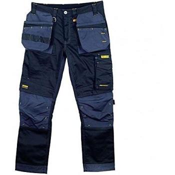 Pantalones de Trabajo Stretch para Hombre DEWALT Harrison, Cintura 38 y Pierna 33, Negro/Grey, Duraderos
