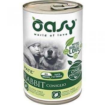 Lata para perro Oasy Adult M/L Conejo 400g