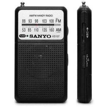 Radio Portátil Sanyo Negro con Altavoz AM/FM