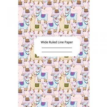 Baby alpaca theme wide ruled line paper 10