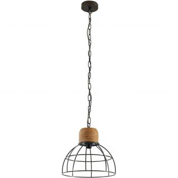 Lámpara colgante Arinthea de Lindby, tipo tradicional, color negro, material acero, diseño en jaula, casquillo E27, adecuada para salón y comedor, 1 llama