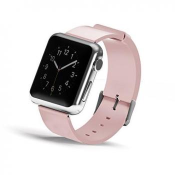 Wearlizer – Reemplazo de correa de reloj de piel genuina con cierre de metal para reloj Apple, todos los modelos, color rosa