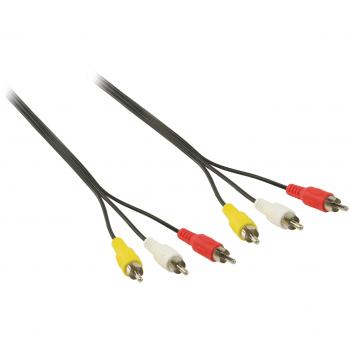 Cable de Audio y Video AV 3x RCA Macho/Macho de 1.5m - Conectores Premium para Televisión