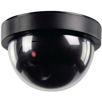Black Indoor Dome Dummy CCTV Camera with Flashing LED Light