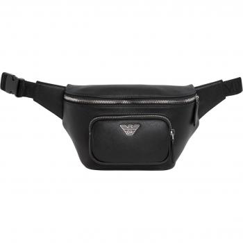 Emporio Armani Plated Belt Bag - Stylish Bum Bags for Everyday Use, Black male, Size: ONE SIZE