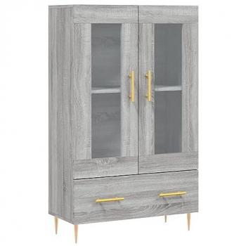 Aparador alto de madera de ingeniería gris Sonoma 69,5x31x115 cm
