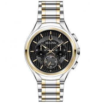 Bulova Curv Men's Chronograph Watch 98A301 - Black Quartz Stainless Steel