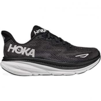 HOKA Men's Clifton 9 Road Running Shoes, Black/White, Size 8.5