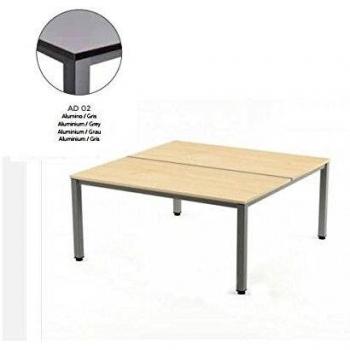 MESA EXECUTIVE DE ROCADA 180X163 CM COLOR ALUMINIO / GRIS