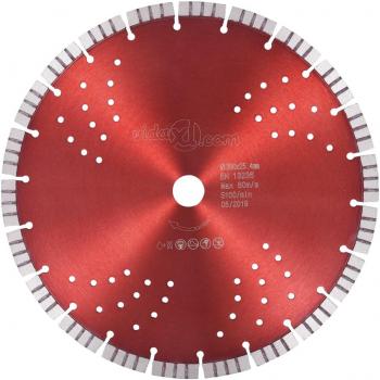 Disco de corte de diamante con turbo y agujeros para acero 300 mm