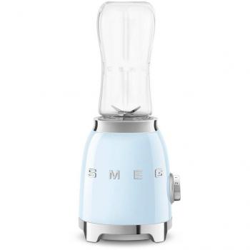 SMEG PBF01PBEU Batidora de Vaso Portátil 50s Style, 300W, Capacidad 600ml, Azul Pastel, 2 Velocidades