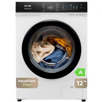 Lavadora Evvo Supernova U12 12 kg Carga Frontal 1400 rpm A Inverter Tambor Diamante Filtro Microfibras 14 Programas Función Vapor Smart Load Lavado Rápido 15' Inicio