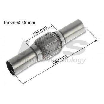 Tubo Flexible de Escape HJS 48mm x 280mm, Unión Flexible para Sistema de Escape