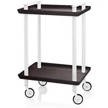 DON HIERRO - Carrito auxiliar DELICA 2 estantes, armazón blanco-madera wenghe