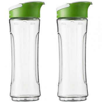 AmazonBasics - Botella de repuesto para Mix & Go, 600 ml, color transparente, pack de 2