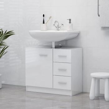 Armario para lavabo Kemba con 1 armario y 3 cajones en color roble, dimensiones 54x63x30 cm