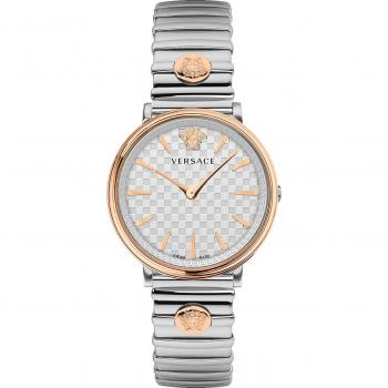 Versace V-Circle Stainless Steel Watch White Dial Multicolor Female Size: ONE SIZE