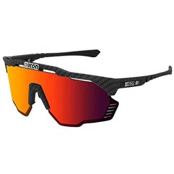 Gafas de Sol Scicon Aeroshade Kunken negro carbón con lentes multiespejadas rojo, modelo SCNPP carbon matt