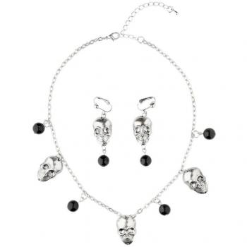 Collar y Pendientes Calaveras de Plata