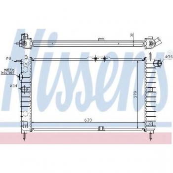Radiador Nissens 61651A para refrigeración del motor