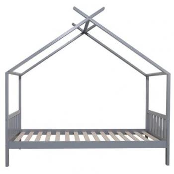 Cama Infantil Tipo Cabina Oneiroi con Cabecero y Somier - Madera de Pino Gris