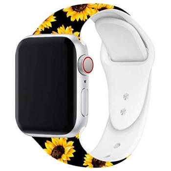 Correa de Silicona Estampada de Girasoles para Apple Watch Series 1/2/3/4/5/6/7/SE (38/40 mm)