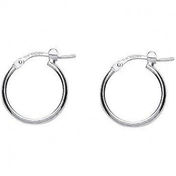 Jewelco Europa Señoras Plata esterlina Blanco aro aretes